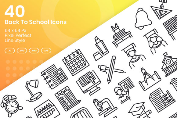40 Back to School Icons - Line: An Embroidery Review