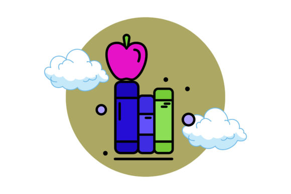 Back to School Book Collection Circle: Graphics and Icons Review