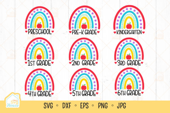 Back to School Rainbow SVG Bundle: Graphics & Crafts for Branding