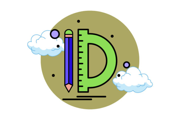 Back to School Ruler and Pencil Circle Graphics and Icons