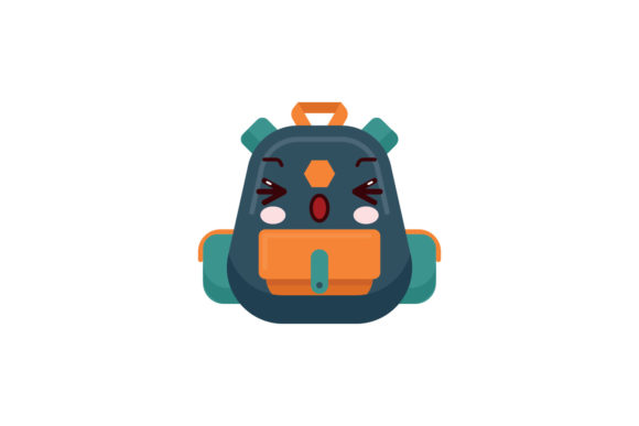 Backpack Back to School Kawaii Vector Graphics & Icons