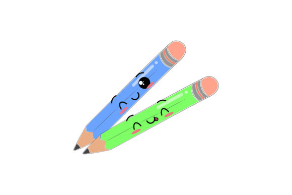 Kawaii Cute Pencil Back to School Graphics & Icons