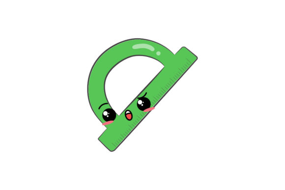 Kawaii Cute Ruler Back to School Graphics & Icons