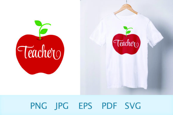 Teacher Apple SVG: Graphics for Back to School Print Templates